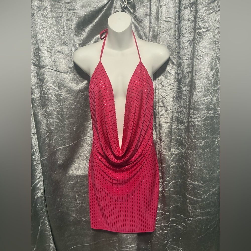 Brand new Elegant Pink Halter Dress size M